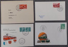 Suisse, enveloppes et oblitération philatélique ferroviaire