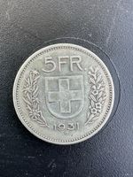 5 Franken 1931 Silbermuenze CHF in guter Erhaltung