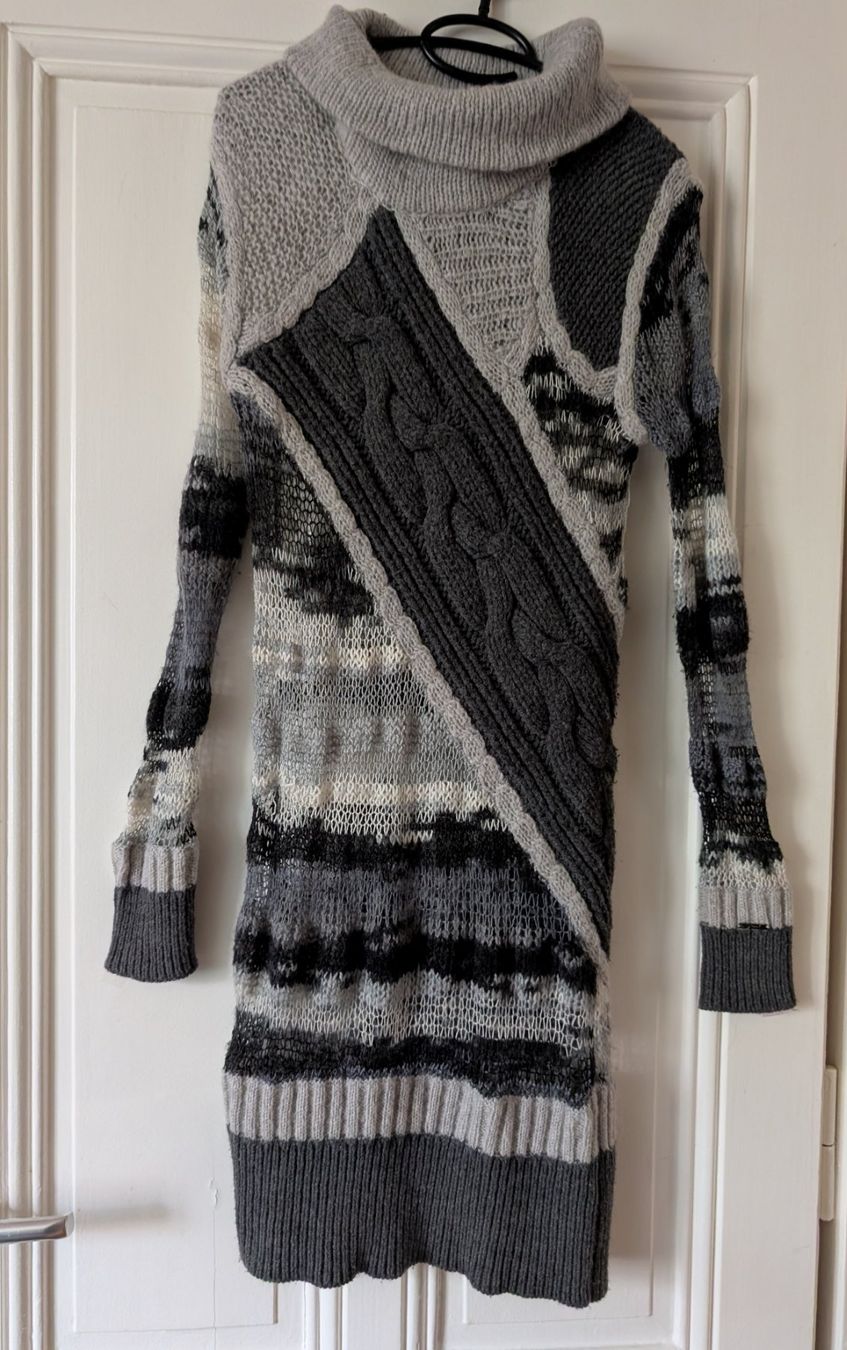 Diesel Vestiti: DIESEL : Robe patchwork de tricot gris S-M – Nuovo (secondo la descrizione) da Petit-Lancy venduto da lilycerise