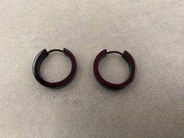 Creolen Ohrringe Edelstahl schwarz 4x16 mm