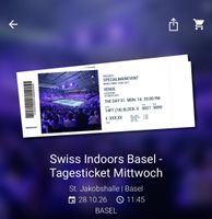 Swiss Indoors Basel 28.10.26 | Kat.1 C3 Reihe 10 | 2 Tickets