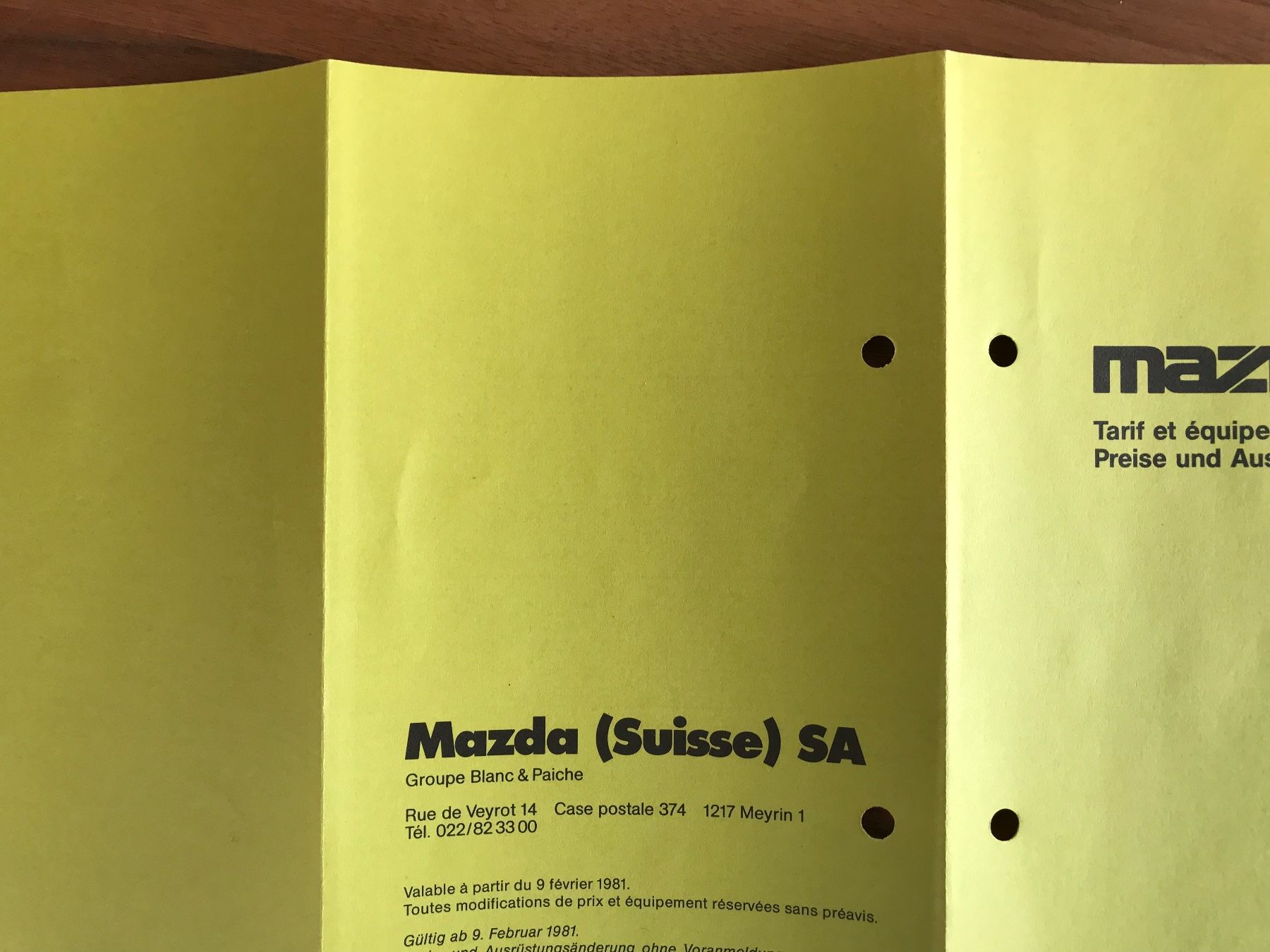 Mazda Documenti: Mazda Preisliste – Usato da Balterswil venduto da Jeko1967 1