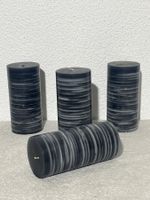 4 wunderschöne Kerzen Schwarz/weiss 15.5x7cm