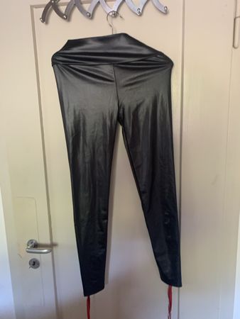 Schwarze Hose Kunstleder Damen Grösse S