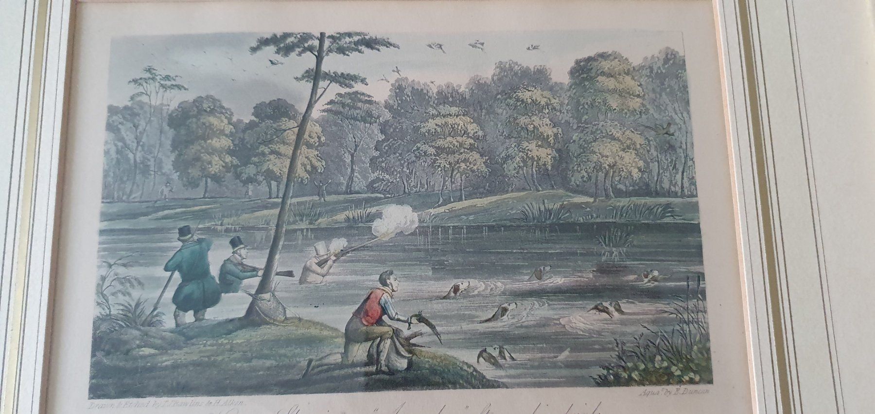 Stiche: Bild - Kupferstich coloriert, England Jagd – Gebraucht aus Kreuzlingen von Rschweiz1 5