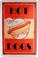 Blechschild-HOT DOGS 15 C
