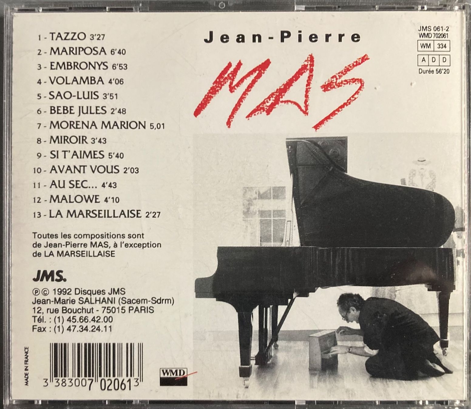 CD: JEAN-PIERRE MAS - JEAN-PIERRE MAS – Usato da Poliez-Pittet venduto da Newtown-Records 1