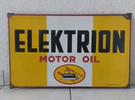 Emailschild Elektrion Motor Oil plaque émaillée