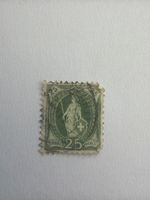 Briefmarke Helvetia 25 Rappen mit Zahnung gebraucht