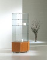 Glasvitrine, ESG Glas,Kirsch,Silber,Wenge(68cmx68cmxH.180cm)