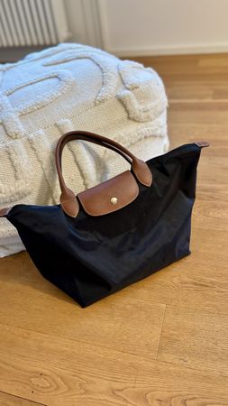 Longchamp Handtasche schwarz braun 23x22 cm, wie NEU!