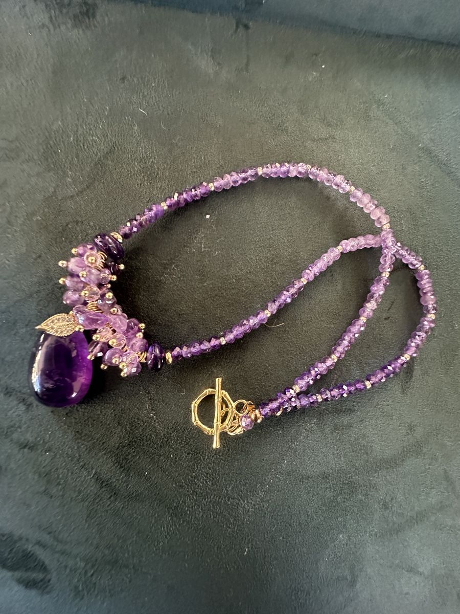 Ketten: Amethyst Collier mit Anhänger  – Neu und originalverpackt aus Kriens von Hortensie6 2