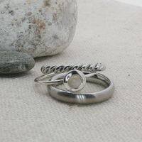 Ring-Set aus 3 Ringen – Edelstahl –Grösse 56