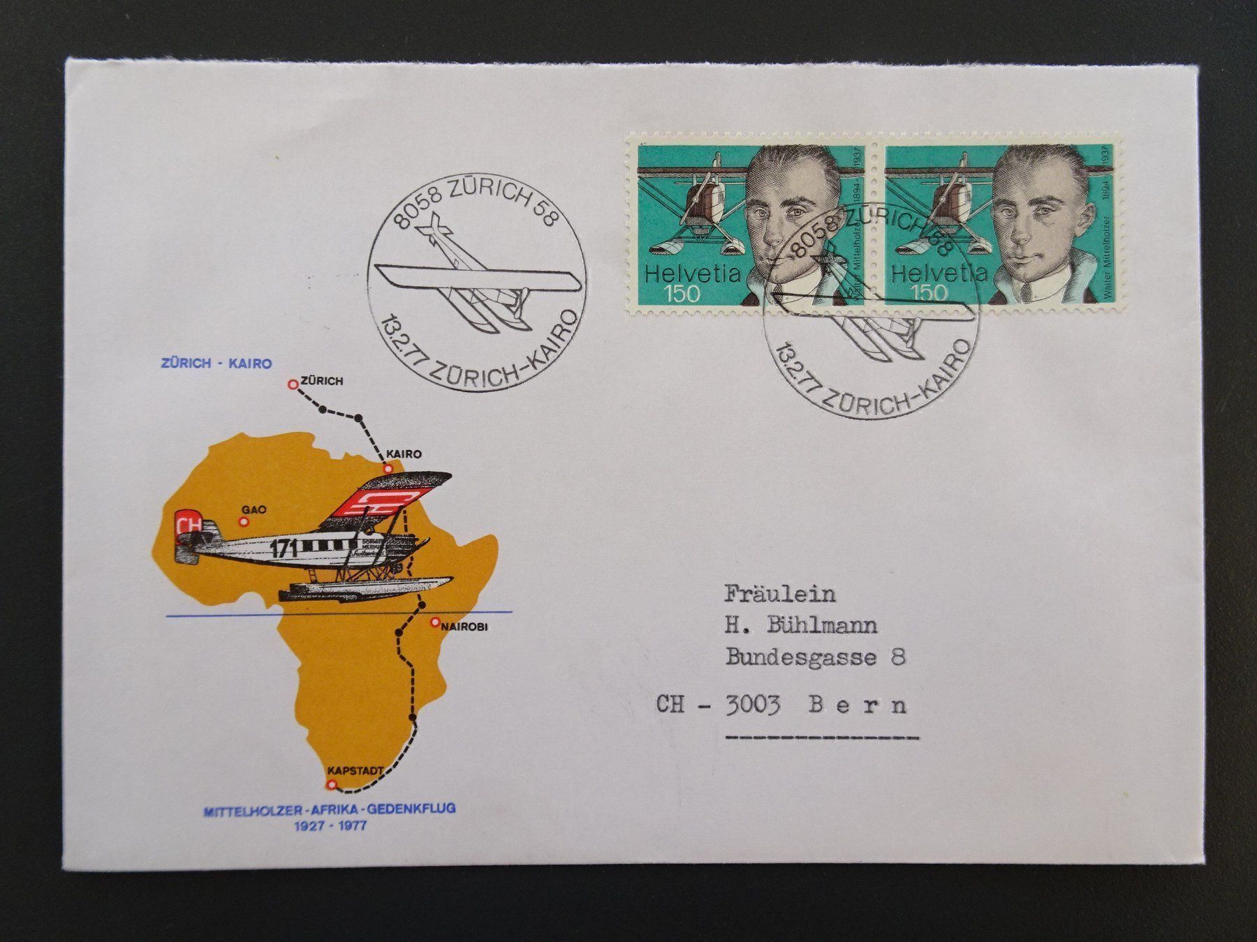 Alle Briefmarken: Eröffnungsflug 1975 – Gebraucht aus Aadorf von Chnorli-Furz 1