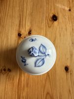 Zuckerdose Porzellan mit blauem Dekor, Vintage