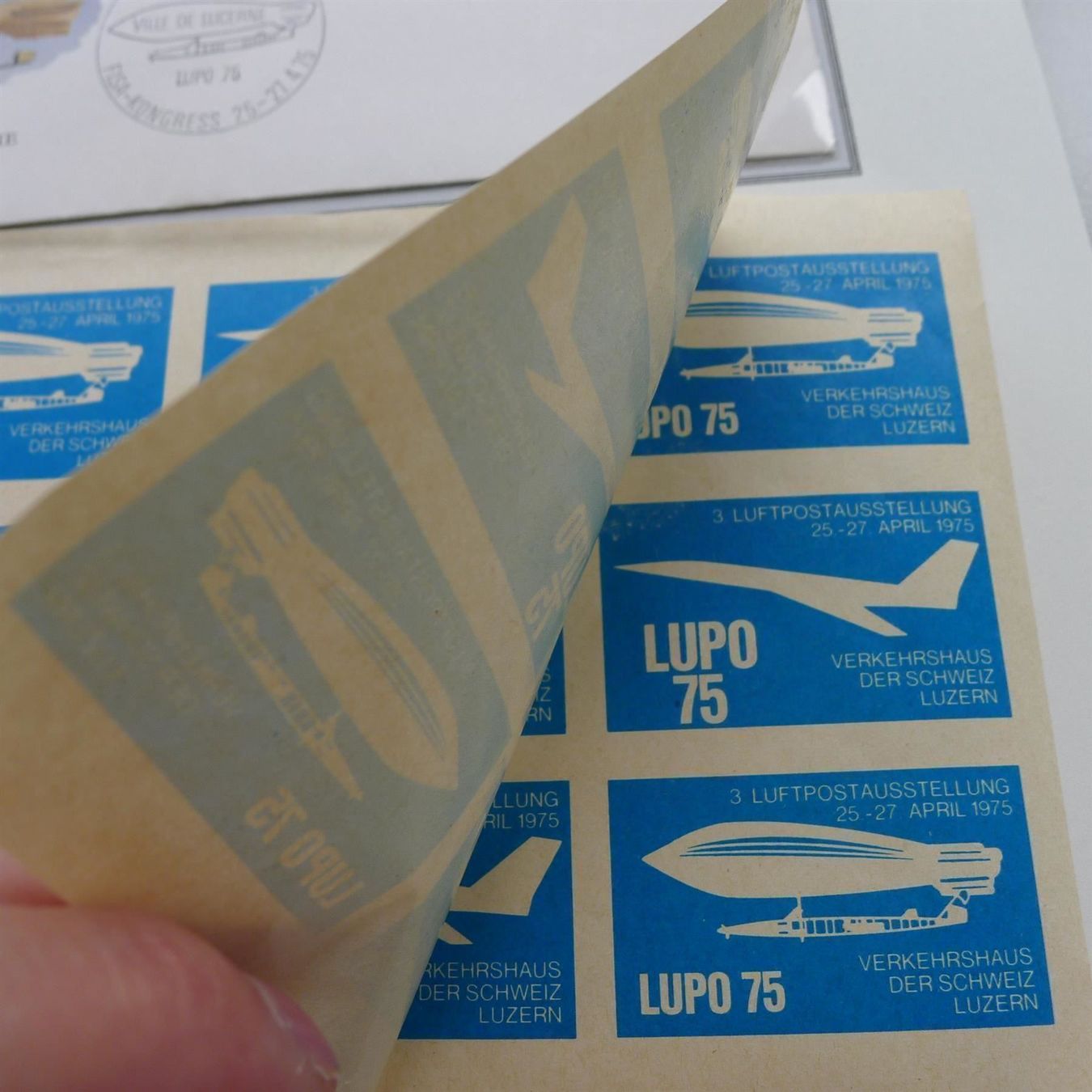 Tutti i francobolli: 1975, LUPO 75 sauberer Brief mit Vignetten-Bogen. – Usato da Sursee venduto da Luzernerraute 5