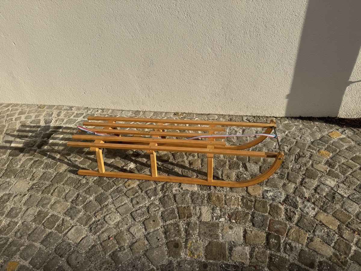 Davos Slitta: Holzschlitten DAVOSER, 3-Plätzer – Usato da Schaffhausen venduto da 1963CD