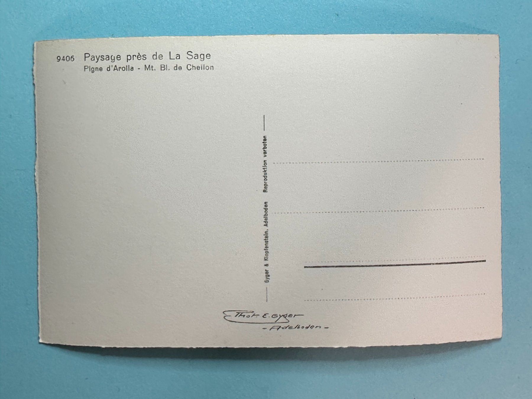 Ansichtskarten: Paysage près de la Sage – Gebraucht aus Steg VS von _vinci_ 1
