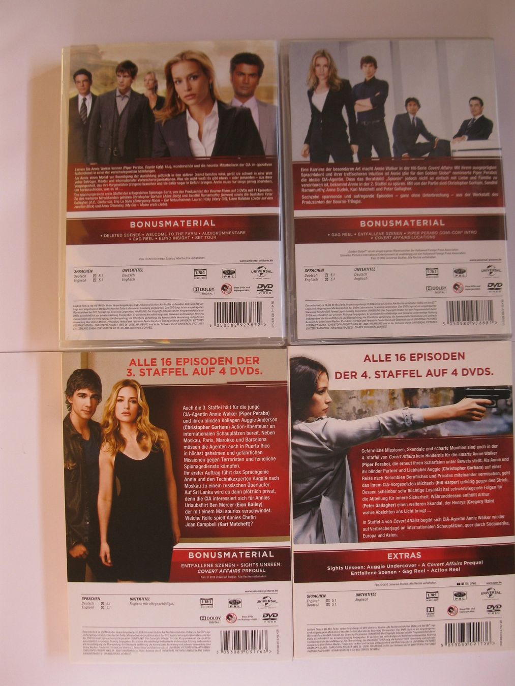 Tutti i DVDs: DVD - Covert Affairs - Staffeln 1+2+3+4 komplett – Usato da St. Margarethen TG venduto da Schachmatt 1