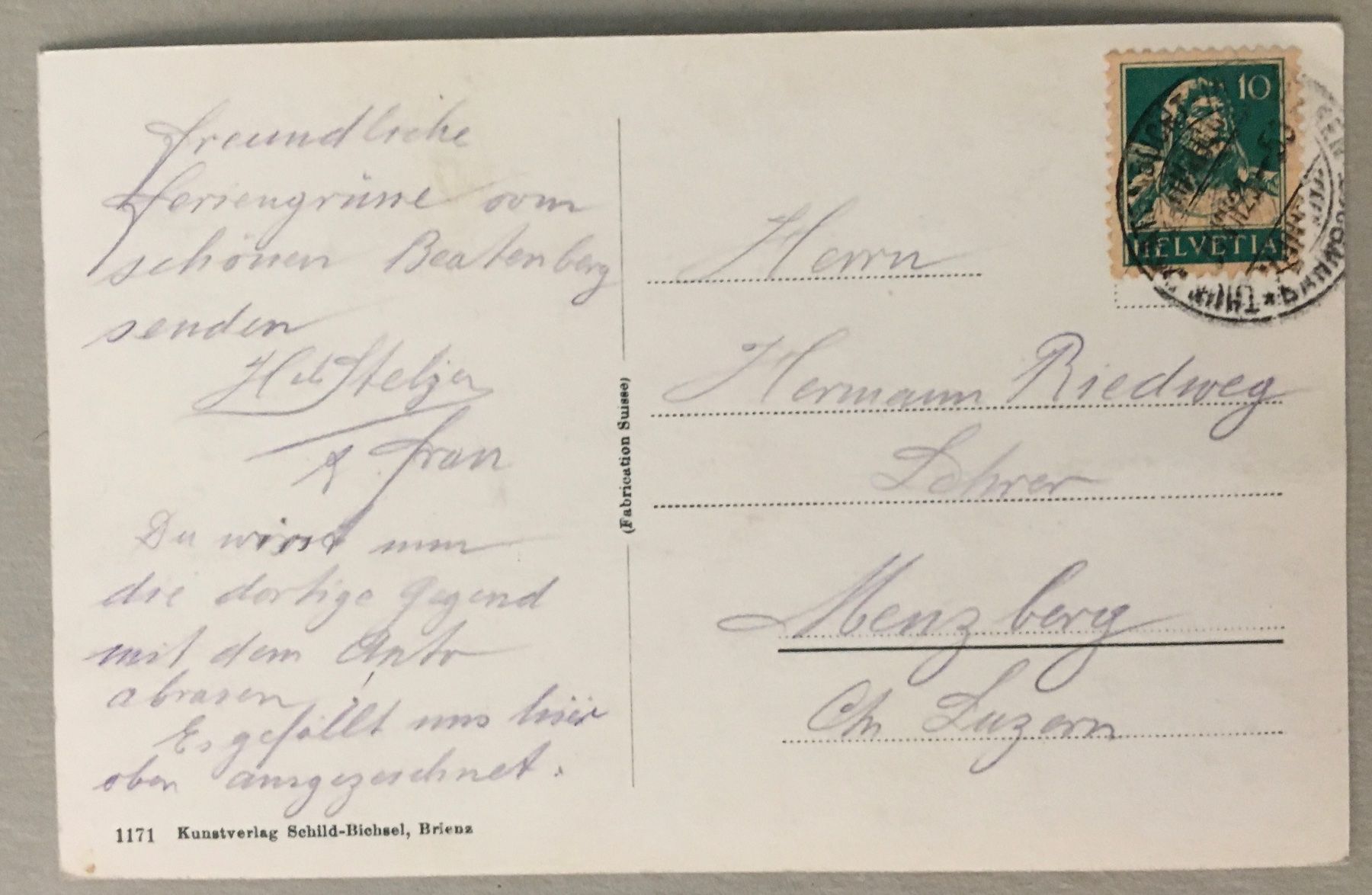 Cartoline postali: Beatenberg, Bahnstempel, Philatelie – Usato da Frauenfeld venduto da Merk52 1