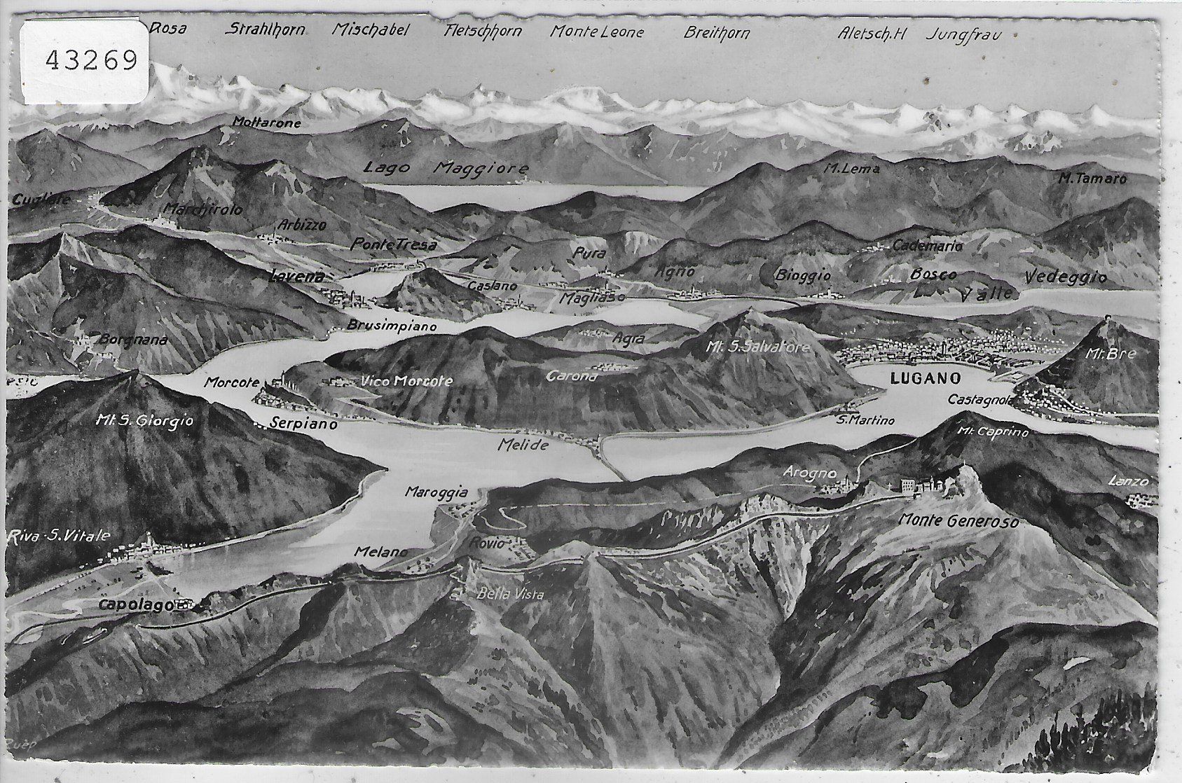 Cartoline postali: Panorama Lado di Lugano – Usato da Ettingen venduto da Kartenplanet