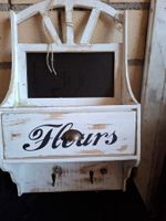 Wandregal mit Tafel und Schublade weiss Shabby Chic