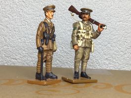 2 Zinnfiguren Del Prado WK1, Leutnant+Korporal 1:32