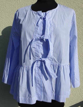Rich & Royal Bluse weiss blau gestreift Schleifen Gr. M 38