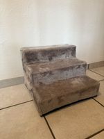 Hundetreppe 3 Stufen Plüsch grau guter Zustand