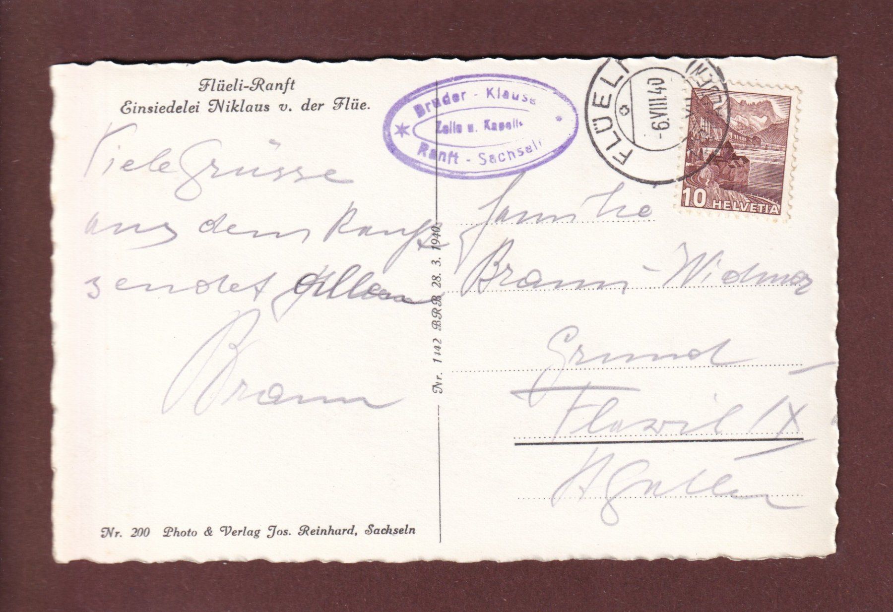 Cartoline postali: FLÜELI-RANFT - 1940 – Usato da Pully venduto da nicecards 1