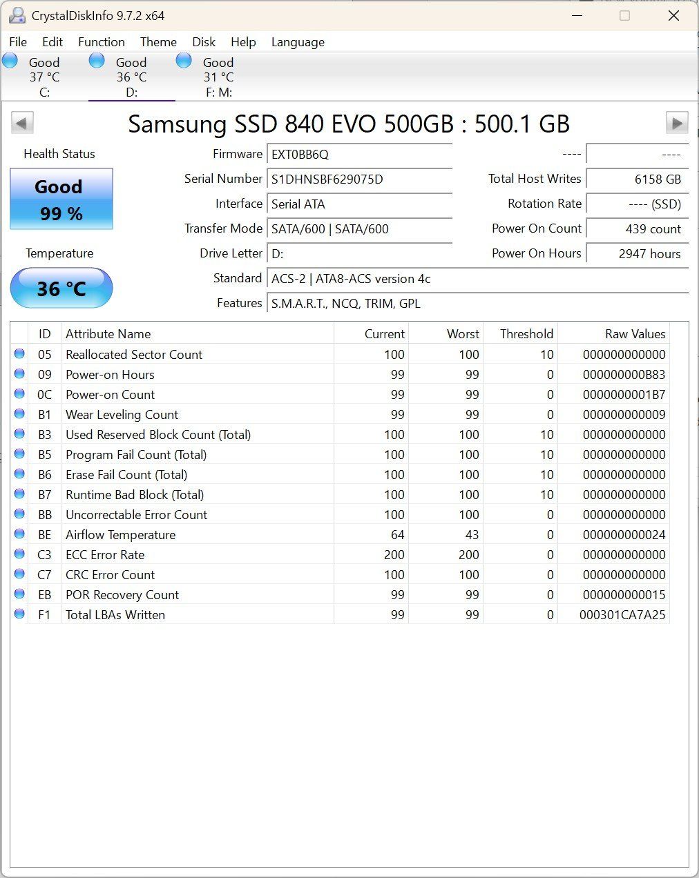 Samsung Dischi rigidi: SSD Samsung 840 EVO 500GB – Usato da Martigny venduto da Rikiki 3