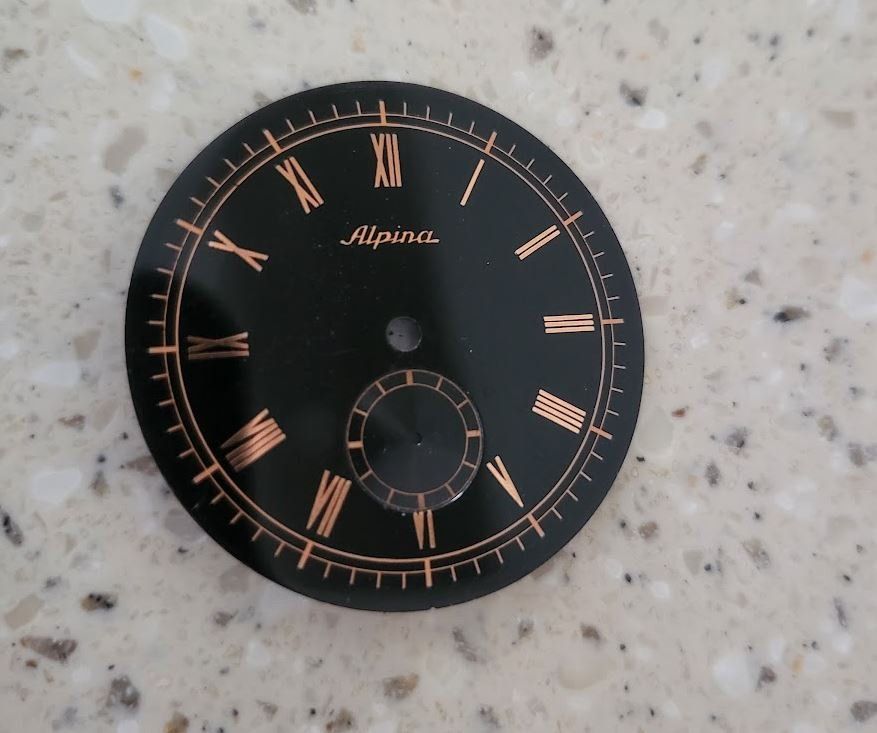 Cadran De Montre CRC 862 SKY DIVER Plongée Vintage - 27.6mm, Laiton Rouge Sang, Neuf Ancien Stock