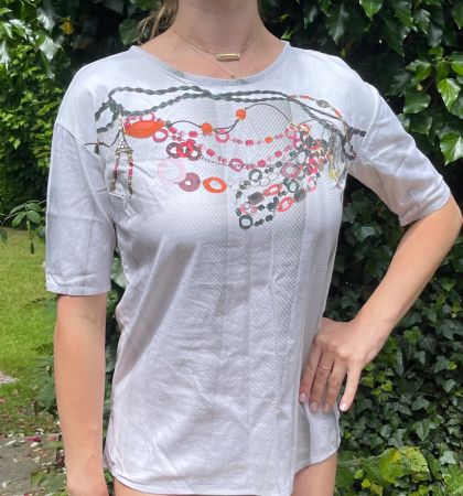 Bella camicetta di cottone con bel printe- S/M-l’estate