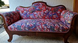 Beautiful Antique Sofa, Floral Design, Newly Upholstered