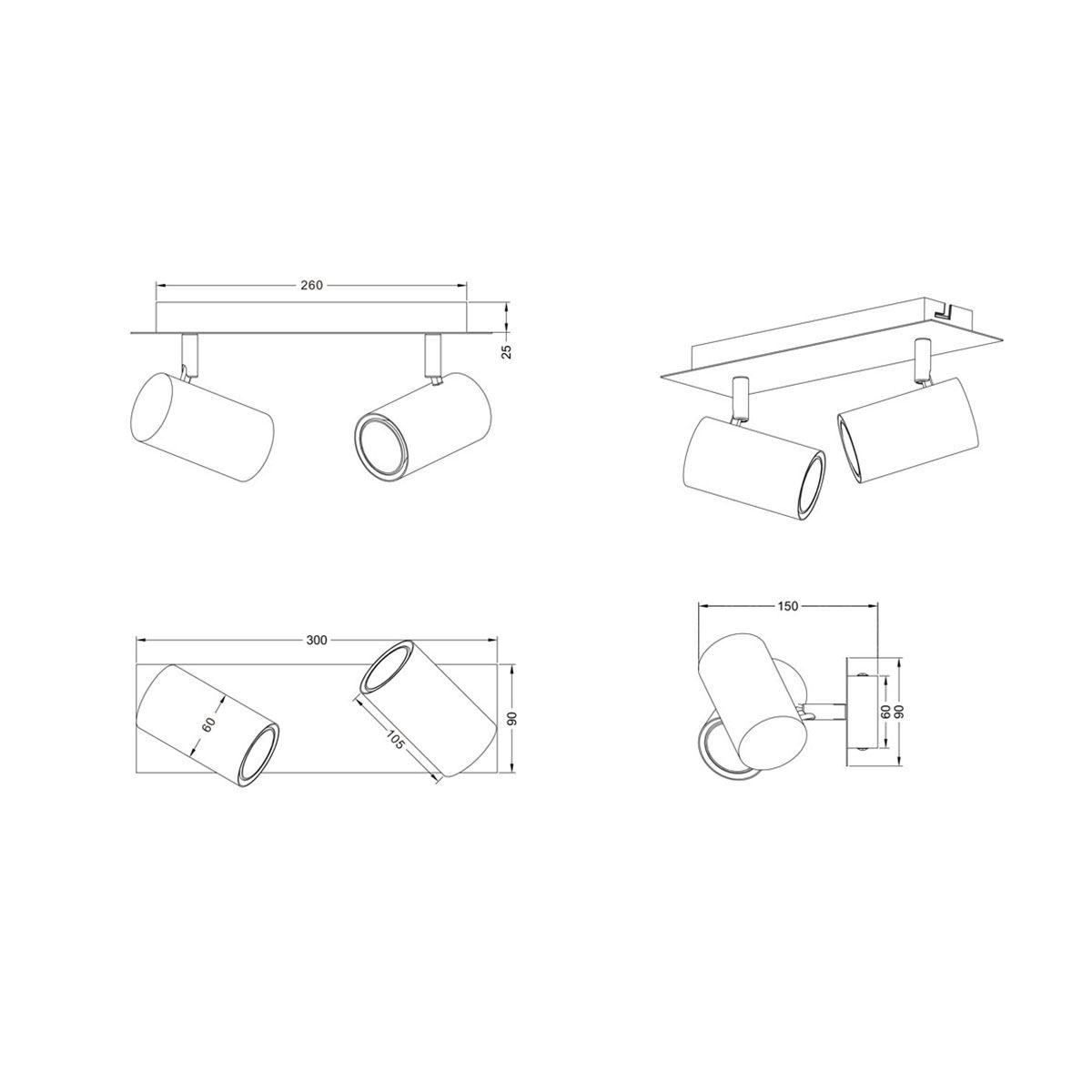 Lampadari & plafoniere: Deckenleuchte, 2er Strahler, Verstellbar – Nuovo (secondo la descrizione) da Kreuzlingen venduto da Smart-Light 3