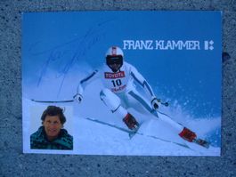 FRANZ KLAMMER (AUT) SKISTAR AUTOGRAMMKARTE