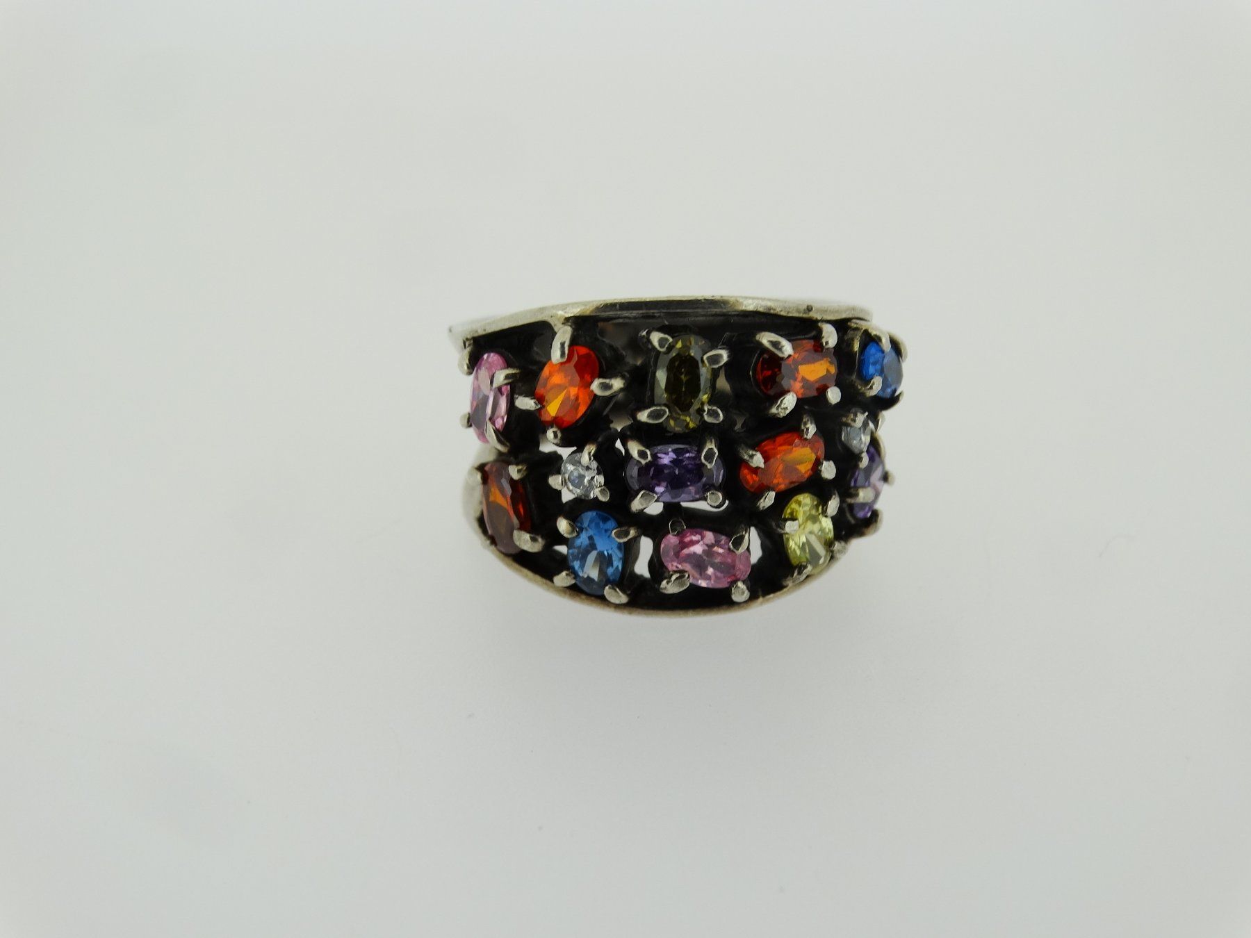 Anelli: Silber 950 Ring mit Farbigen Steinen – Usato da Adliswil venduto da Isaac_92