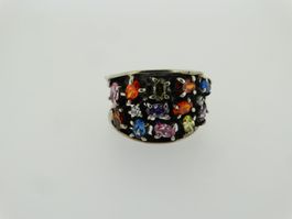 Silber 950 Ring mit Farbigen Steinen