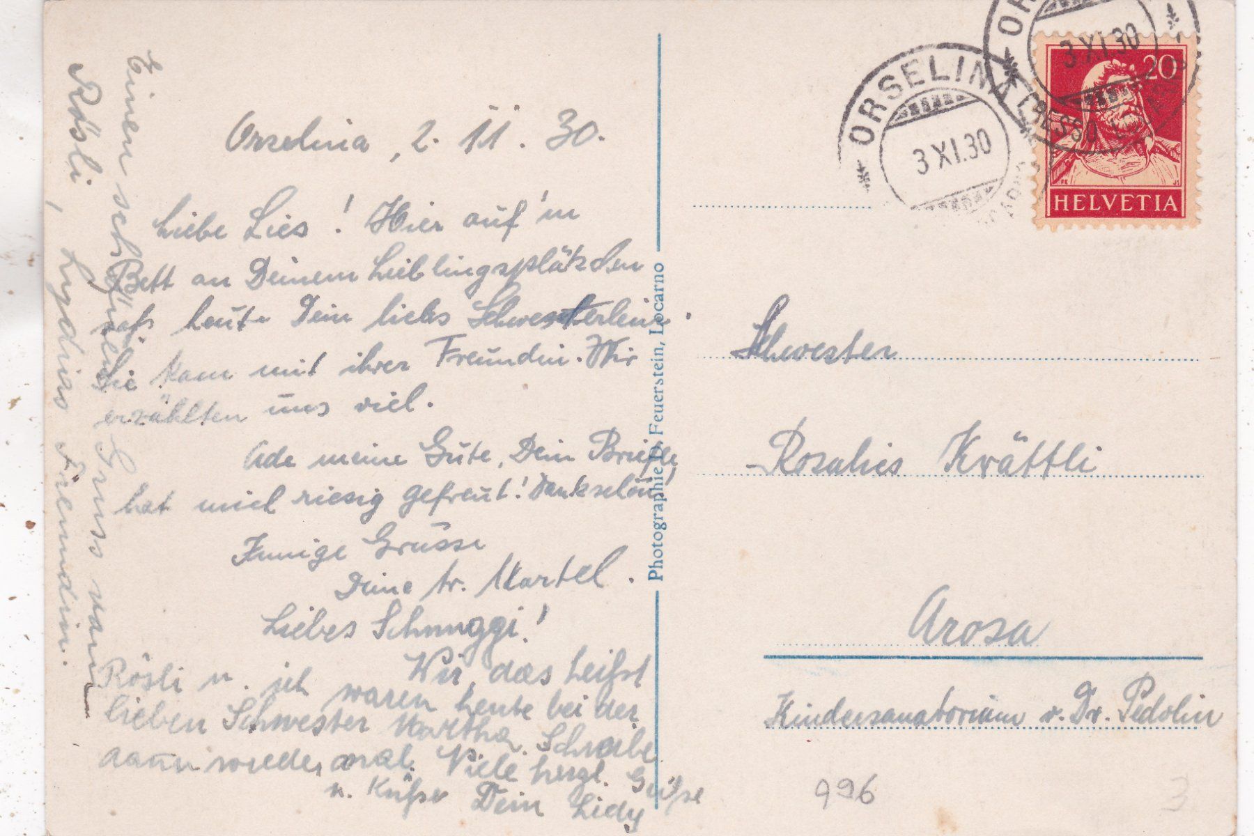 Cartoline postali: Abend in Rivapiana Locarno1930 – Usato da Herisau venduto da Lisegrat2008 1