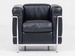 Cassina LC2 Sessel von Le Corbusier in schwarzem Leder