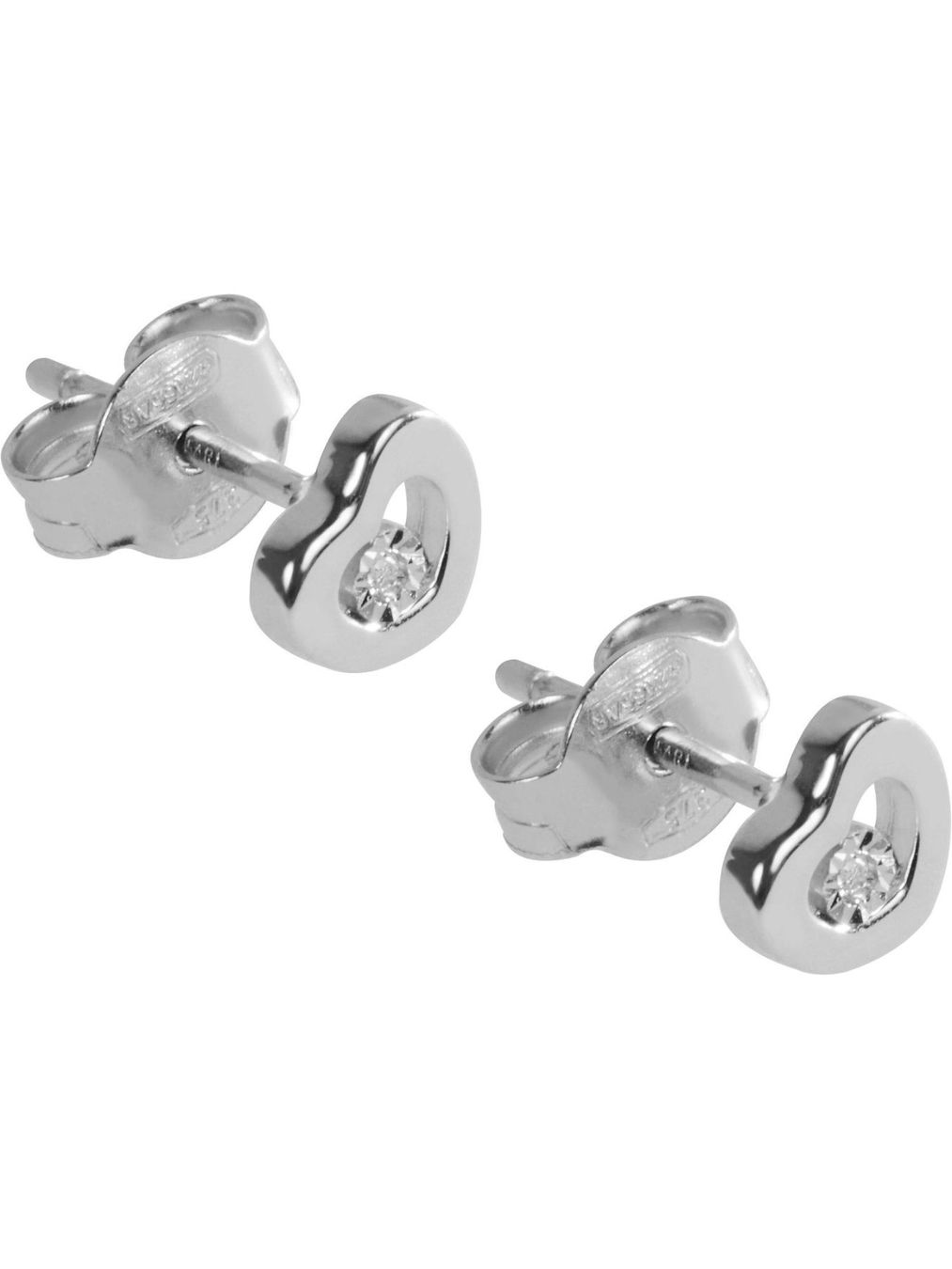 Orecchini pendenti & Orecchini a lobo: Ohrstecker 375er Weißgold 2 Diamant – Nuovo e nell'imballaggio originale da Hemmental venduto da 18kGold