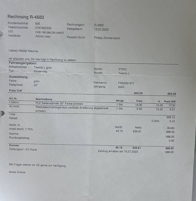 Pyro Velos: Pyro Twenty L Kinder Velo, Grün – Gebraucht aus Zürich von Mauz80 4