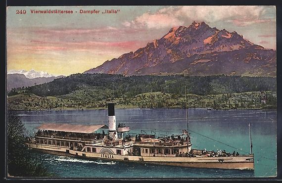 Cartoline postali: Dampfer Italia auf dem Vierwaldstätters – Usato da Berlin venduto da bartko-reher