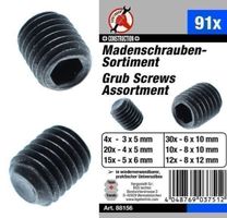 Madenschrauben-Sortiment Set., 91-tlg.