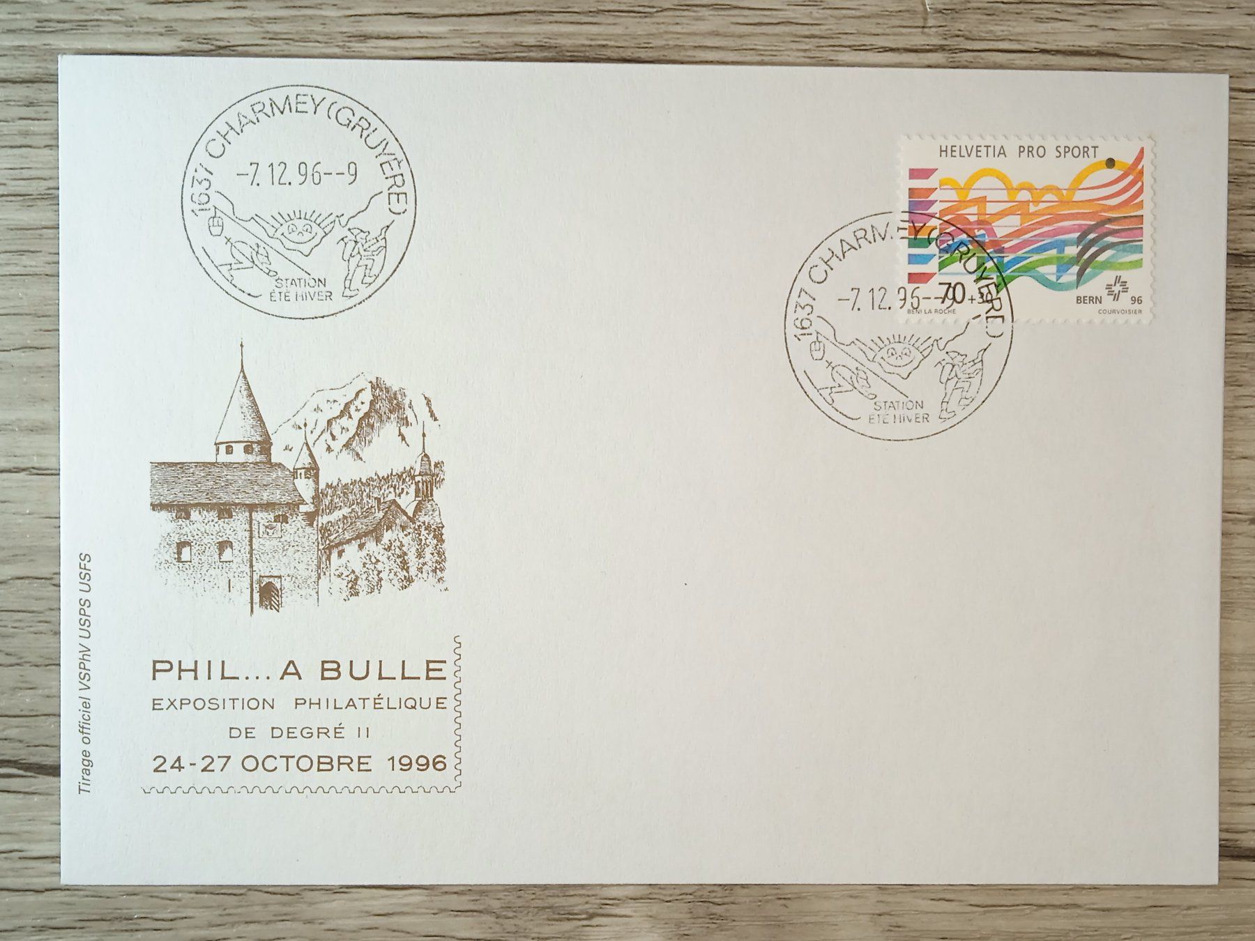 Tutti i francobolli: TR54 Enveloppe + Timbre Suisse 1996 – Usato da Cousset venduto da Patrick_Collections