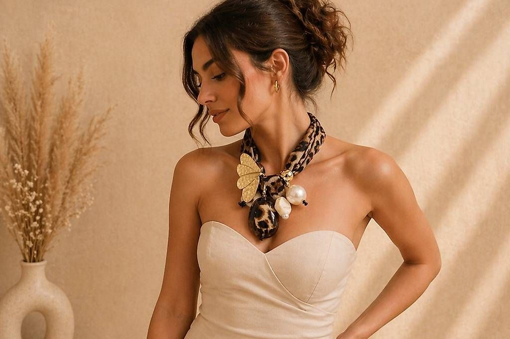 Altri gioielli: Collana maculata con perle + orecchini coordinati – Nuovo e nell'imballaggio originale da Lugano venduto da solowolford 1