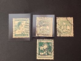 Timbres Pro Juventute HELVETIA 5 ct divers motifs