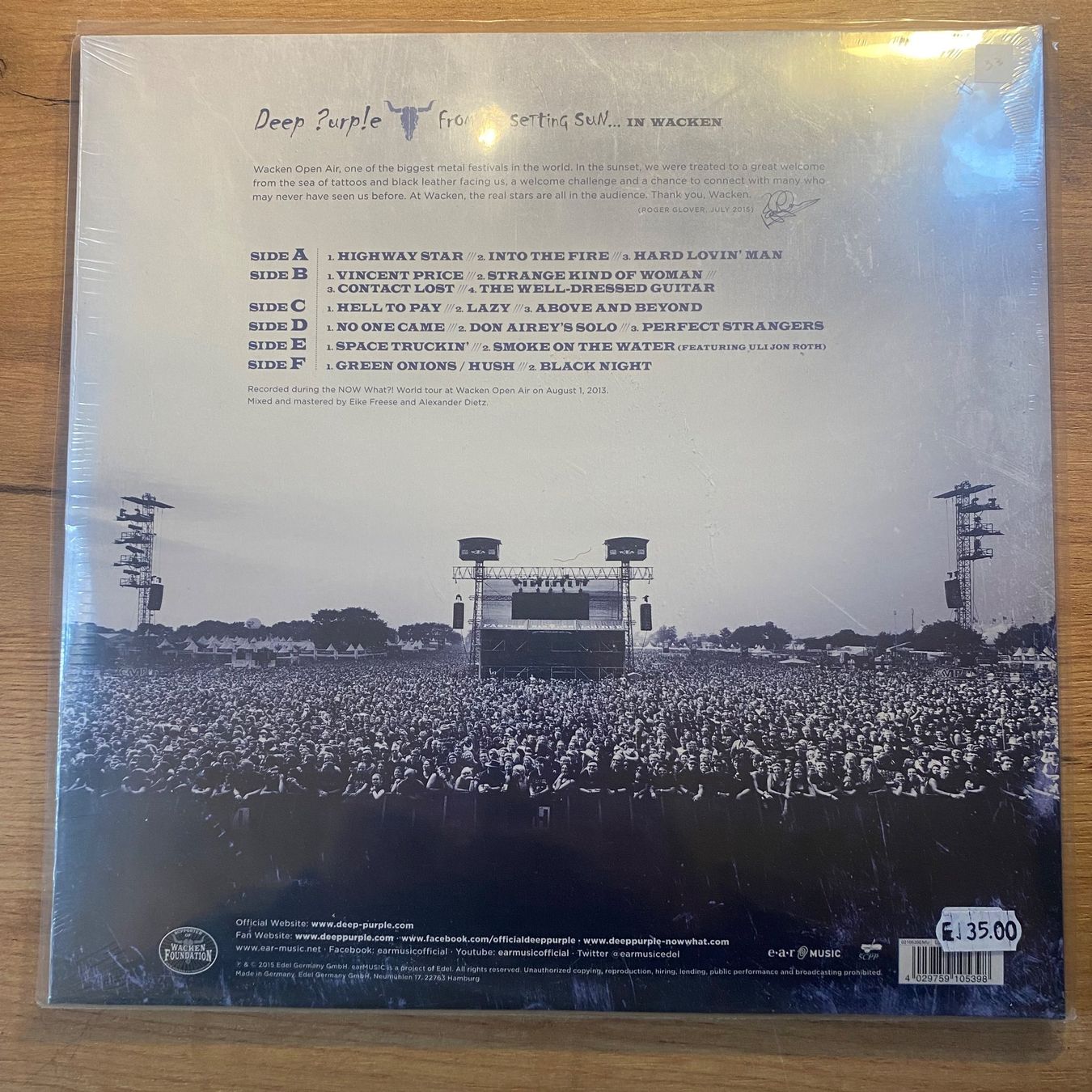 Schallplatten: DEEP PURPLE "FROM THE SETTING SUN / OG EU 2015 SEALED 3LP – Neu und originalverpackt aus Gals von Diskopatshop 1