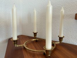 Vintage Runder Kerzenhalter aus Messing