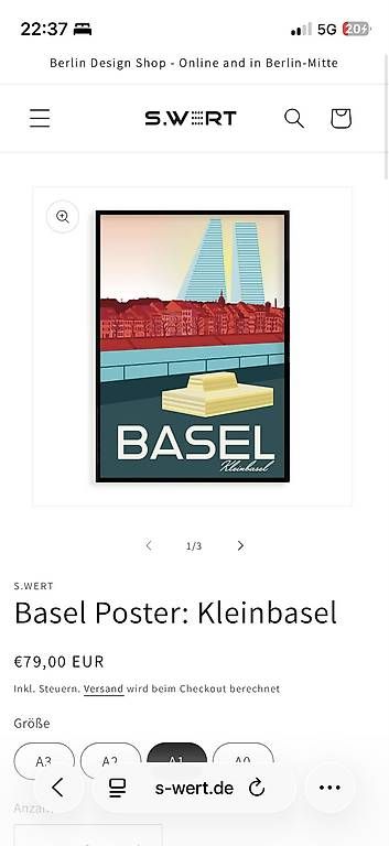Poster & Bilder: Basel Plakat A1 – Gebraucht aus Basel von Eidechse32 1